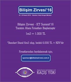 Bilişim Zirvesi – ICT Summit’16 Stand Fırsatları Başlamıştır.